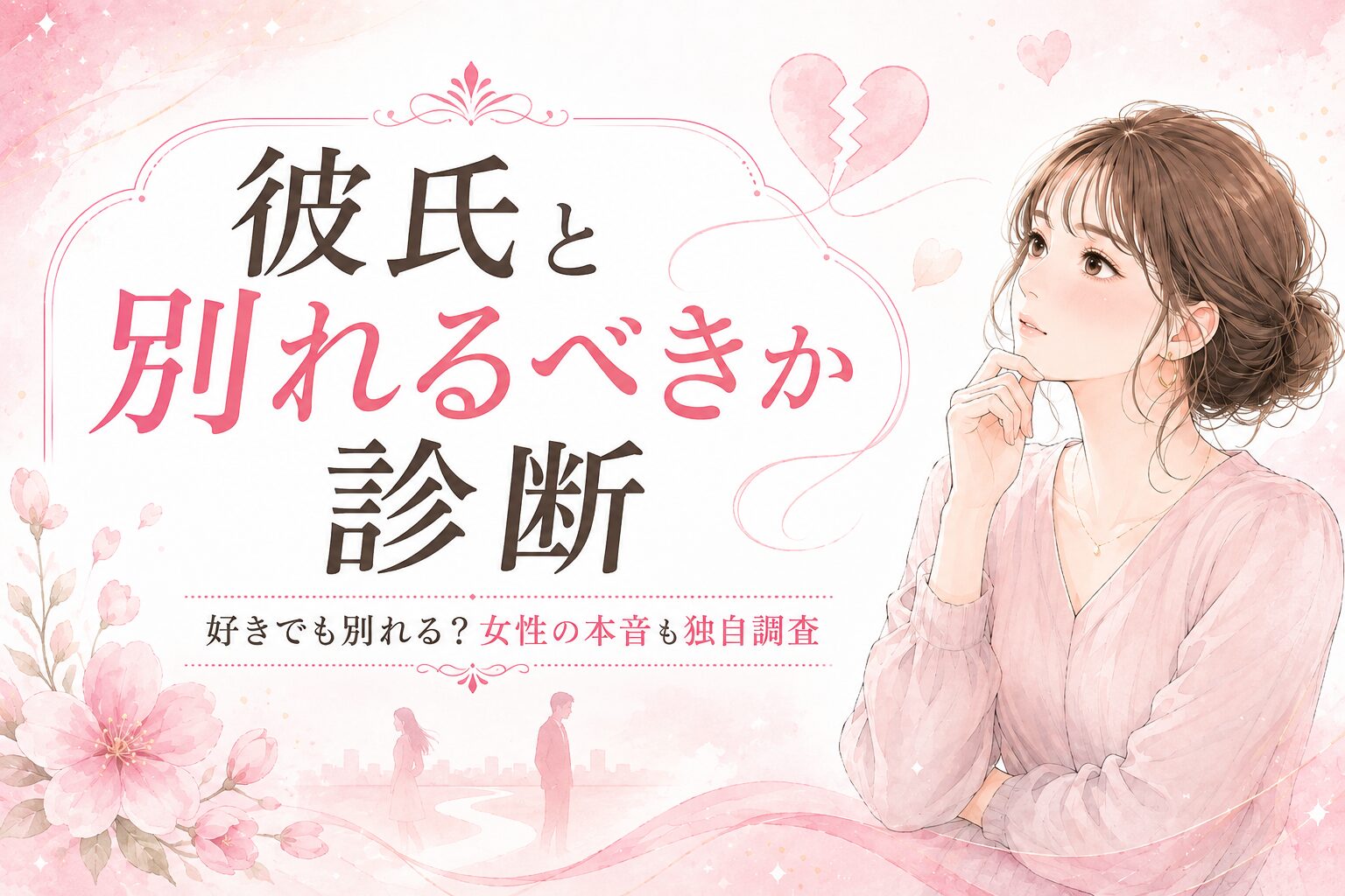 彼氏と別れるべきか診断｜好きでも別れる？女性の本音も独自調査