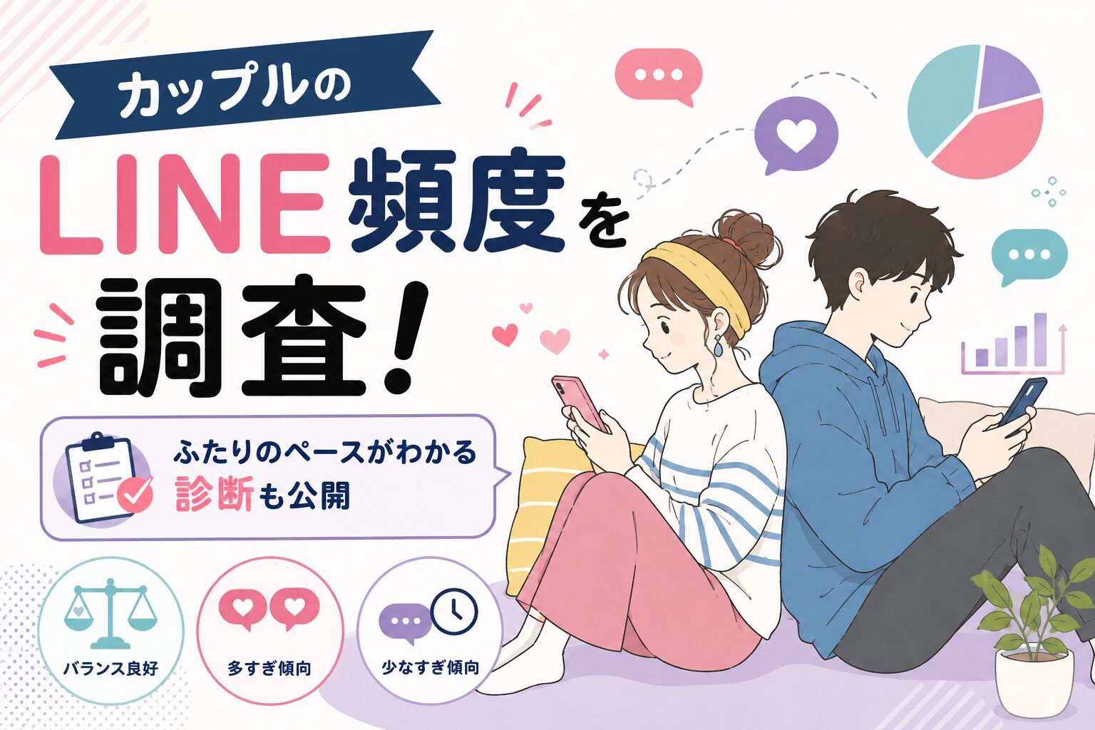 カップルのLINE頻度を調査！ふたりの最適ペースがわかる診断テストも公開