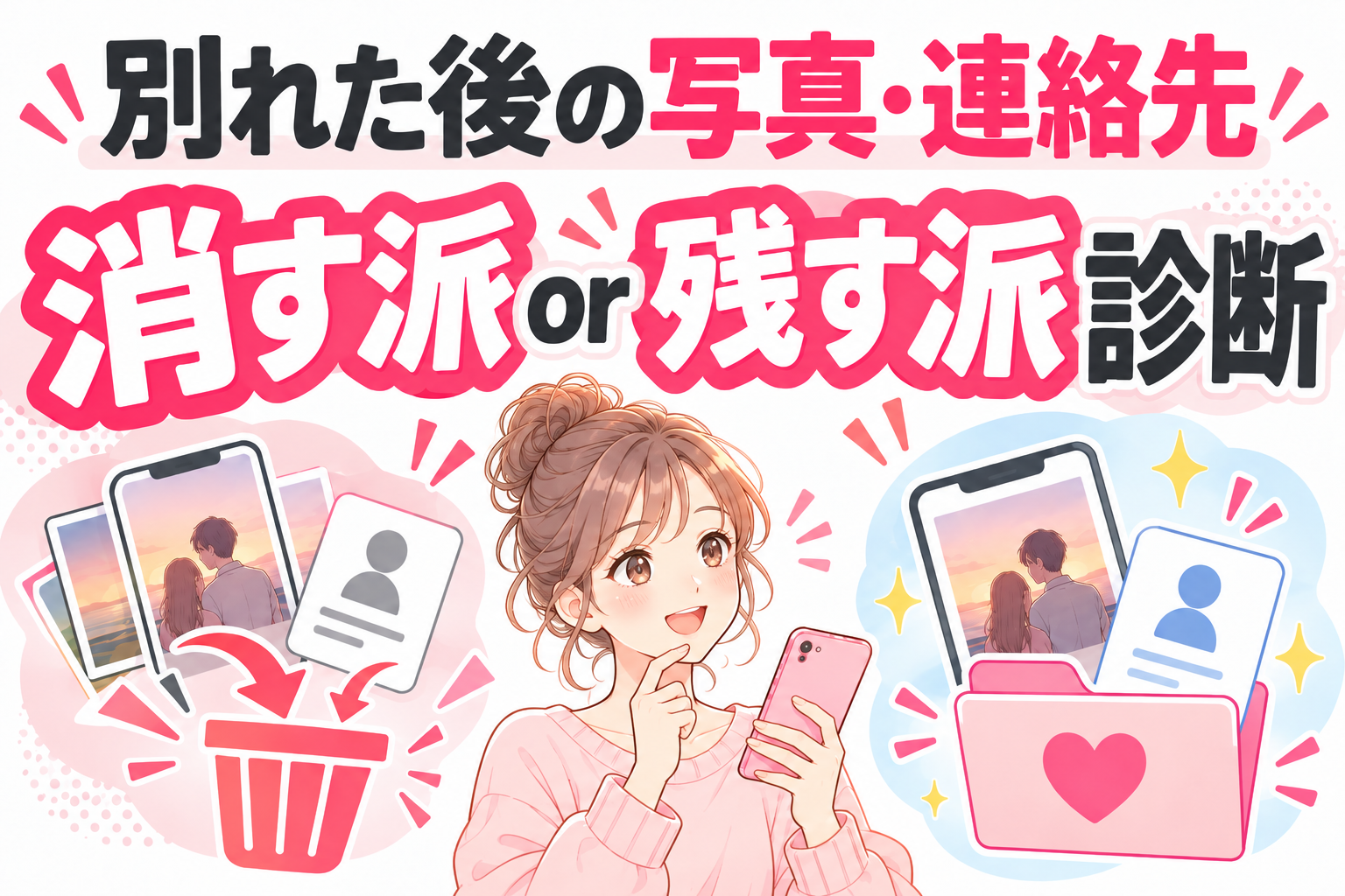 別れた後の写真・連絡先｜消す派or残す派診断！