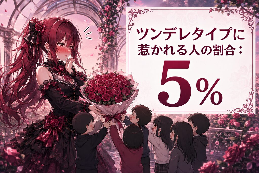 ツンデレタイプに惹かれる人の割合:5%