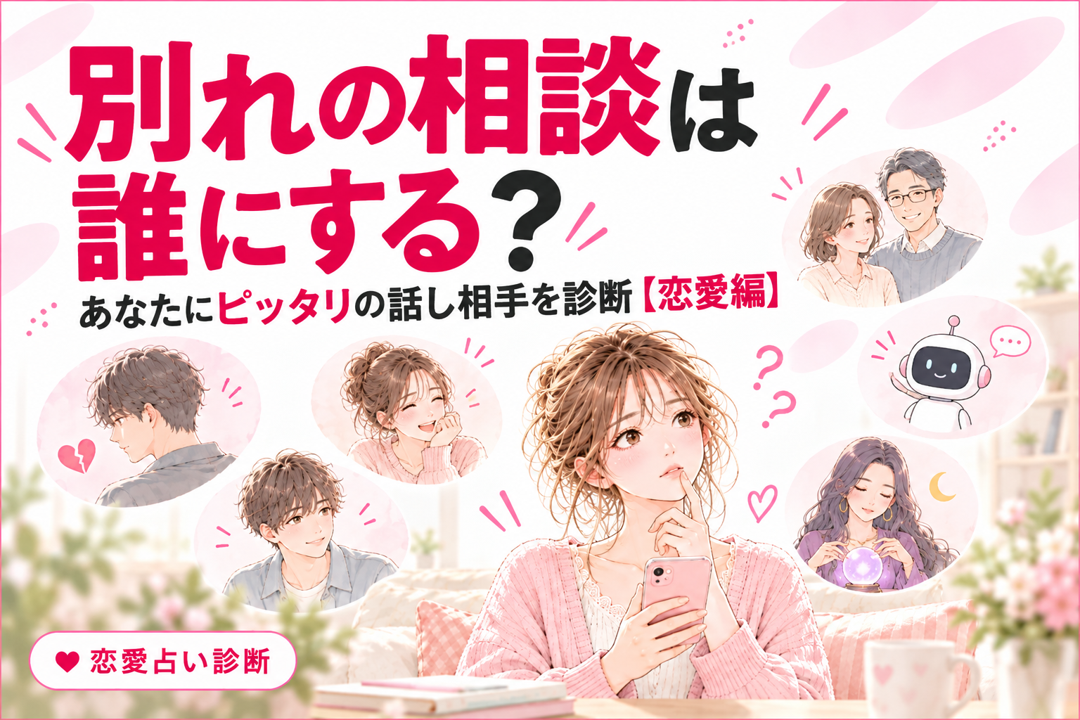 別れの相談は誰にする？あなたにピッタリの話し相手を診断【恋愛編】