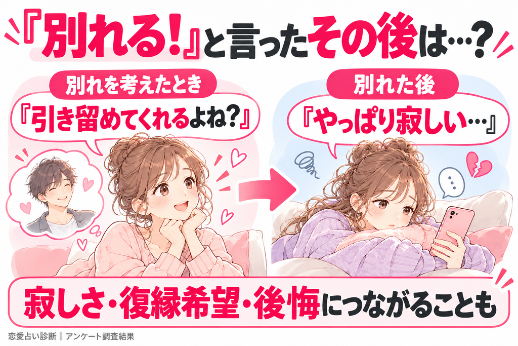 「別れる」と言ったその後の気持ちの変化。恋人に引き留めてほしかった気持ちから、別れた後には寂しさや復縁希望、後悔を感じることも。